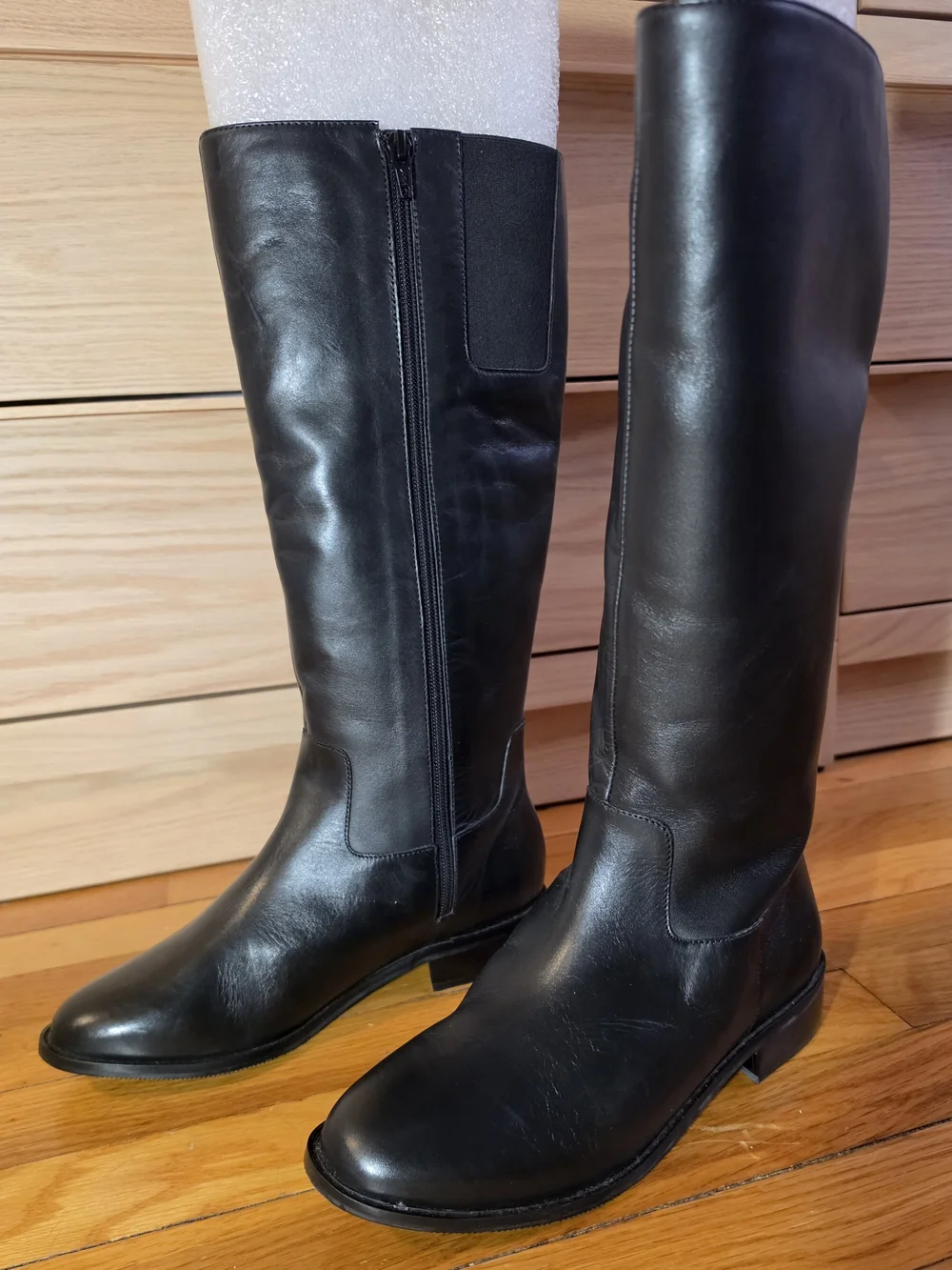 Walking Cradles Meadow Black Leather Boots 7.5 WW